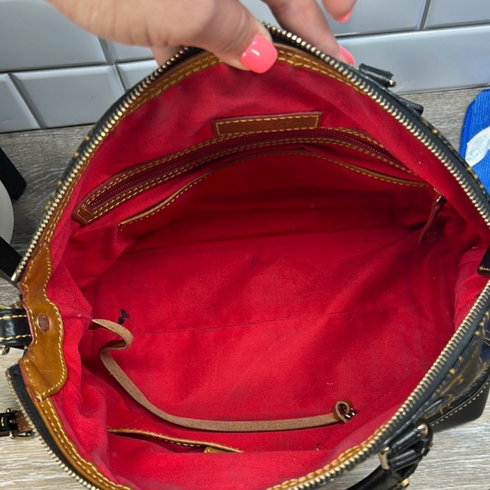 Dooney and Bourke Florentine Vacchetta Black Leather Bag-Very Gently Loved!! - Picture 4 of 12
